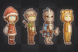 カスタマイズ可能なドット絵キャラクター