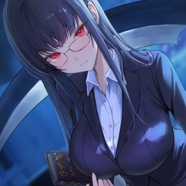 真夜中のオフィス、死神と出会う。【KU100】