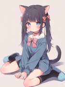 猫耳少女の靴下の匂いとチン嗅ぎ相互オナニー