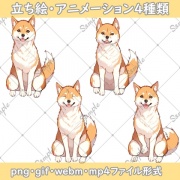 動く!犬イラスト素材【柴犬編】【立ち絵png・gif・webm・mp4】