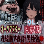 帰宅途中に異世界転移させられてしまったOLはオークマスター専用の肉奴隷にされ連続膣内射精異種強〇を繰り返され…何匹も子供を産まされ続けていた…