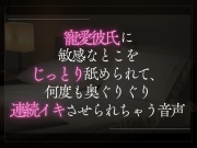 寵愛彼氏。敏感なとこをじっとり舐められて、何度も奥ぐりぐり。連続イキさせられちゃう音声。