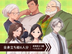 【立ち絵素材6人セット】教員風男女のモブキャラクターイラスト・現代・体育教師・保健の先生・校長・教頭・スーツ姿・全身表情5種+α