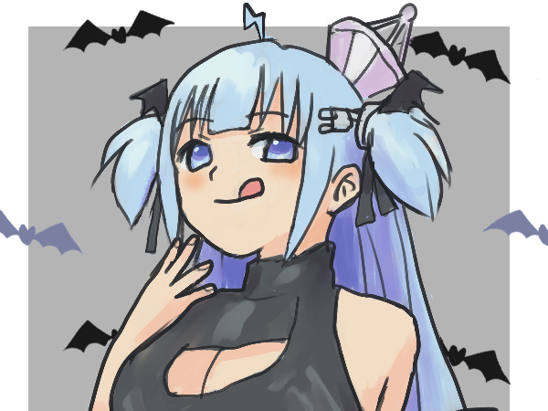 ハロウィンなのでエッチな悪魔下着のアテナちゃんを描きました