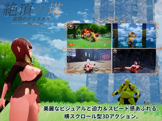 横スクロール型3Dアクションゲーム「絶頂の塔 ~欲望のクリスタル~」