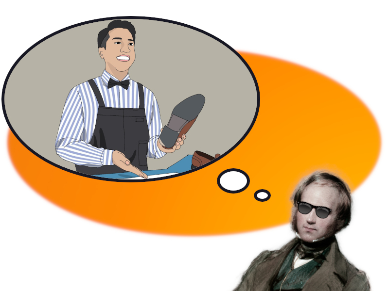 靴の修理をするかどうか悩んでいるぞ！