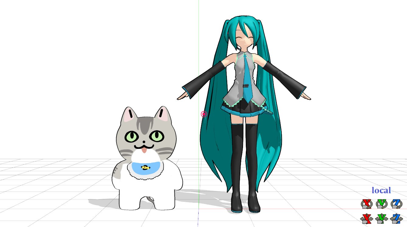 blenderでニャン作をモデリングして、MMDで踊らせてみたよー
