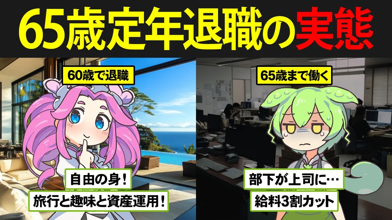 どっちが幸せ65歳で定年退職したずんだもんと、60歳で定年退職した四国めたんの末路