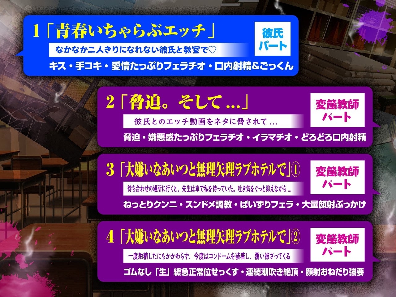 寝取られ】彼氏とのキスやフェラを教師に撮られてしまった…、未来は分かるな? - DLチャンネル みんなで作る二次元情報サイト！